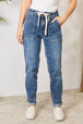   High Waist Drawstring Denim Jeans Trendsi