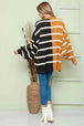 Striped Dropped Shoulder Round Neck Blouse Bazaarbey