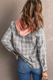 Plaid Drawstring Hooded Shirt Jacket Trendsi