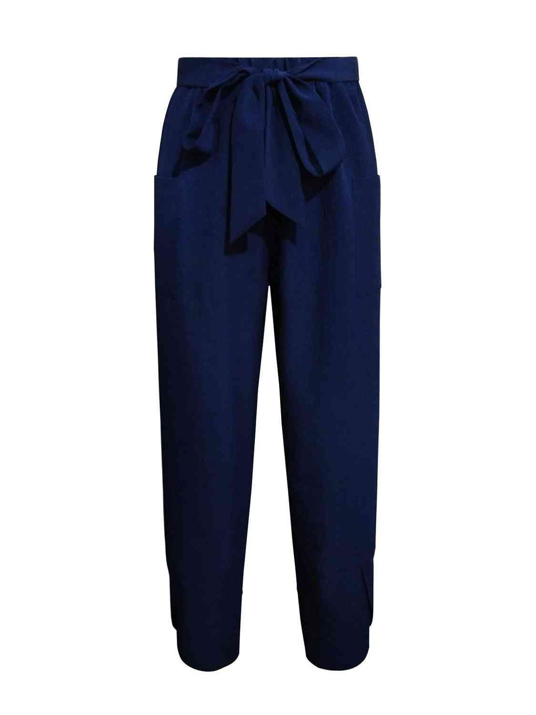 Tie Front Pants with Pockets Bazaarbey