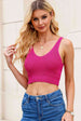 V-Neck Ribbed Knit Tank Bazaarbey