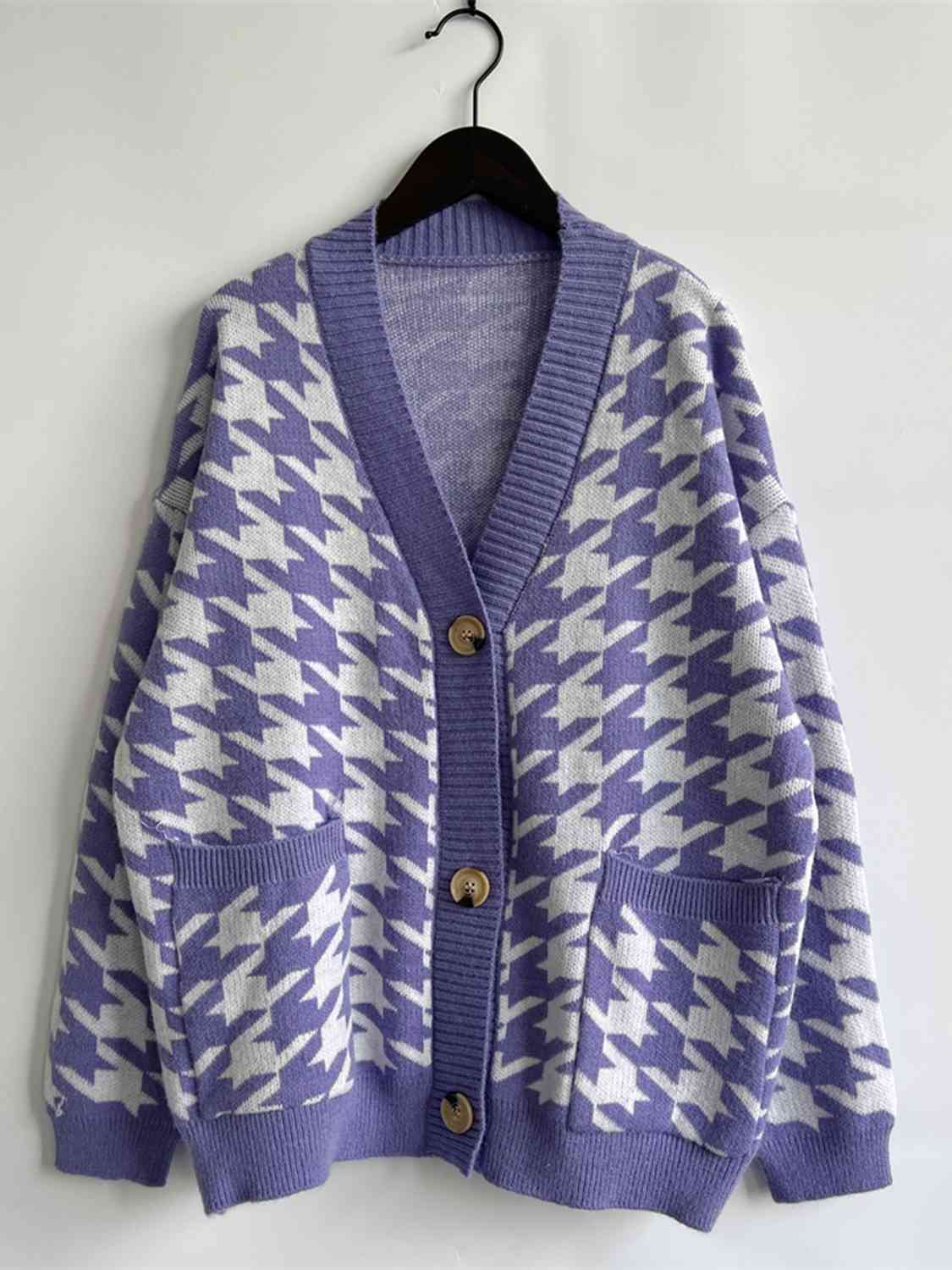  Botton Front  Cardigan with Pockets Trendsi