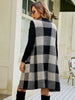 Plaid Lapel Collar Sleeveless Cardigan Bazaarbey