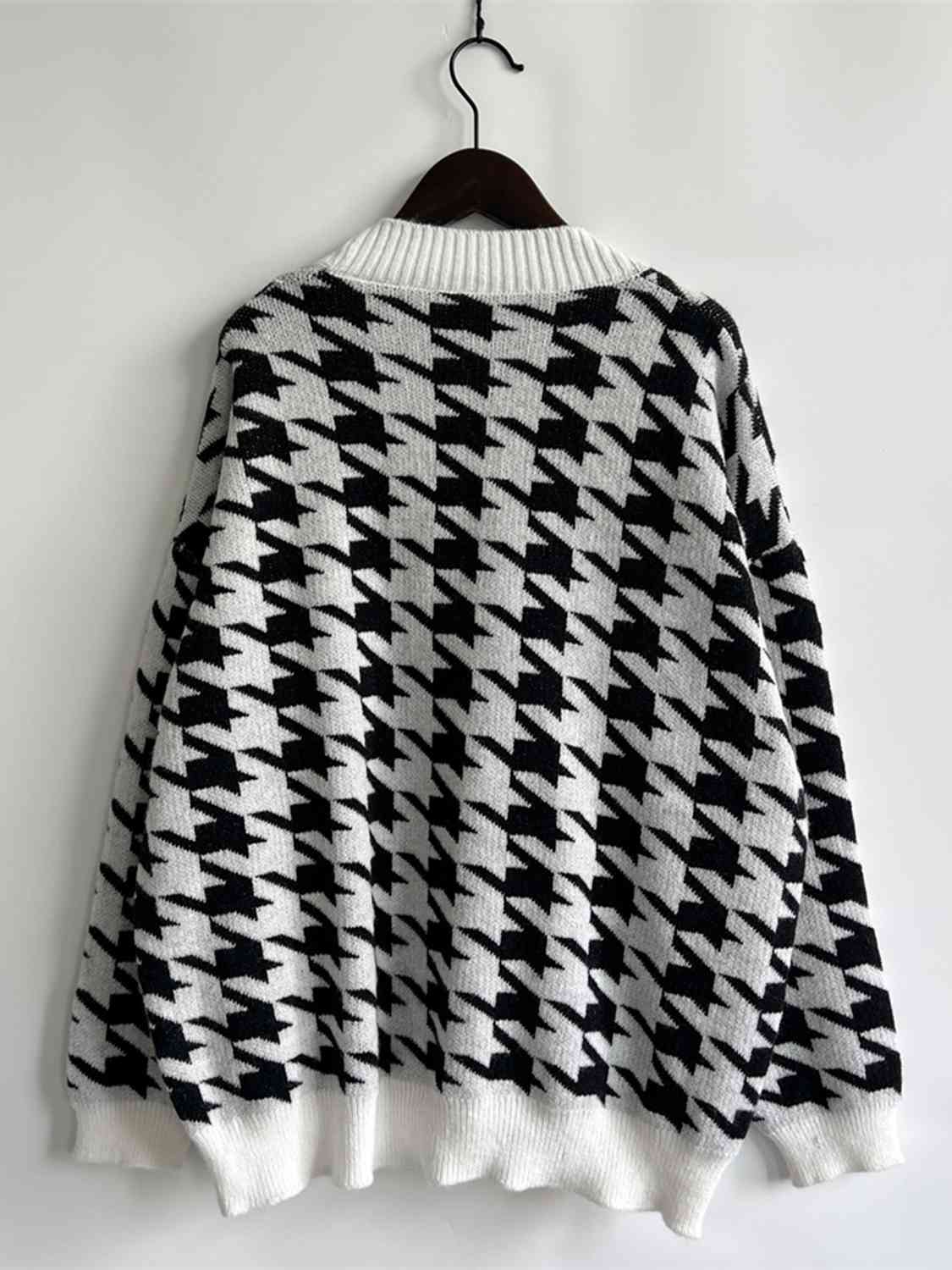  Botton Front  Cardigan with Pockets Trendsi