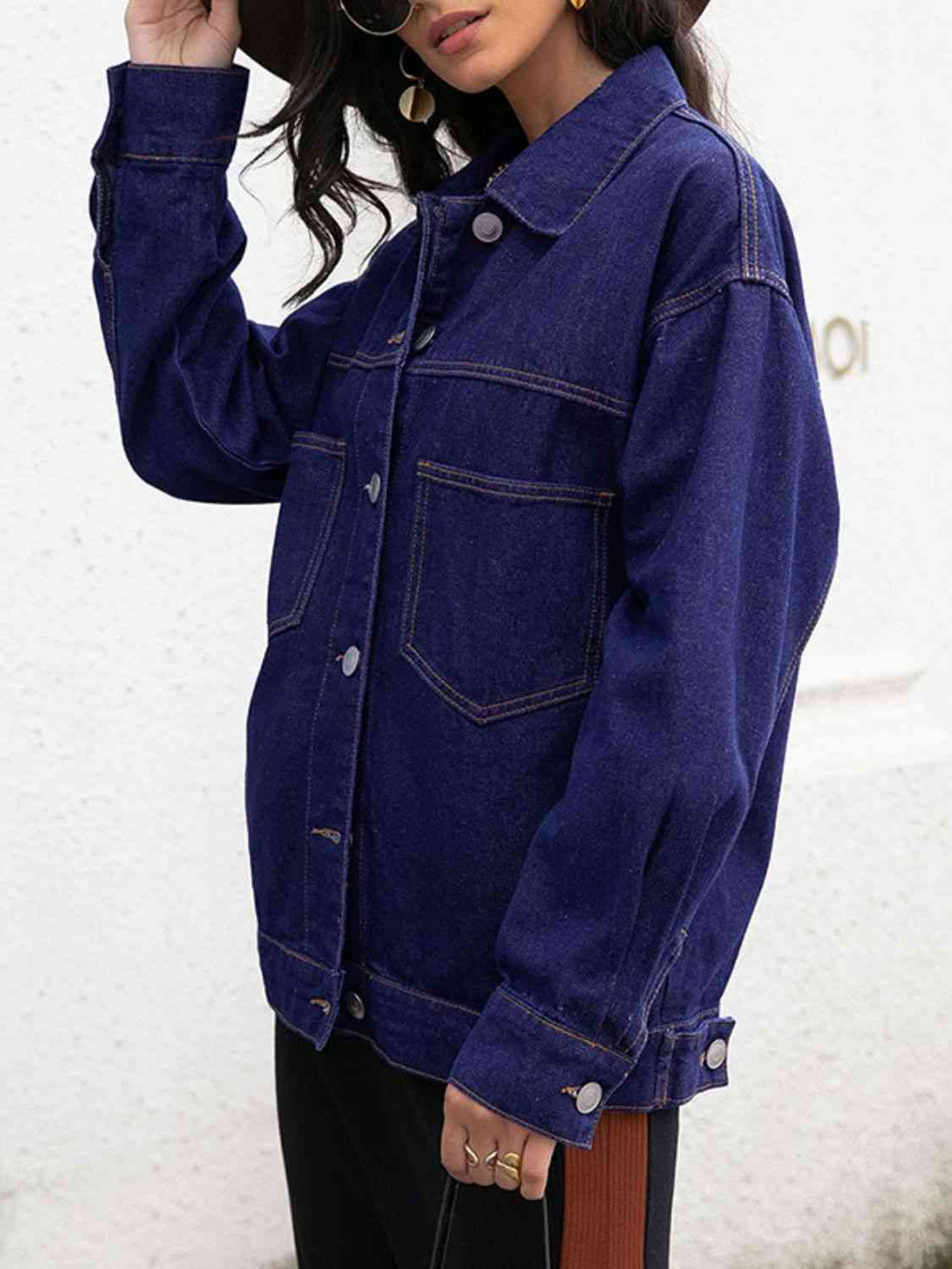 Buttoned Denim Jacket Bazaarbey