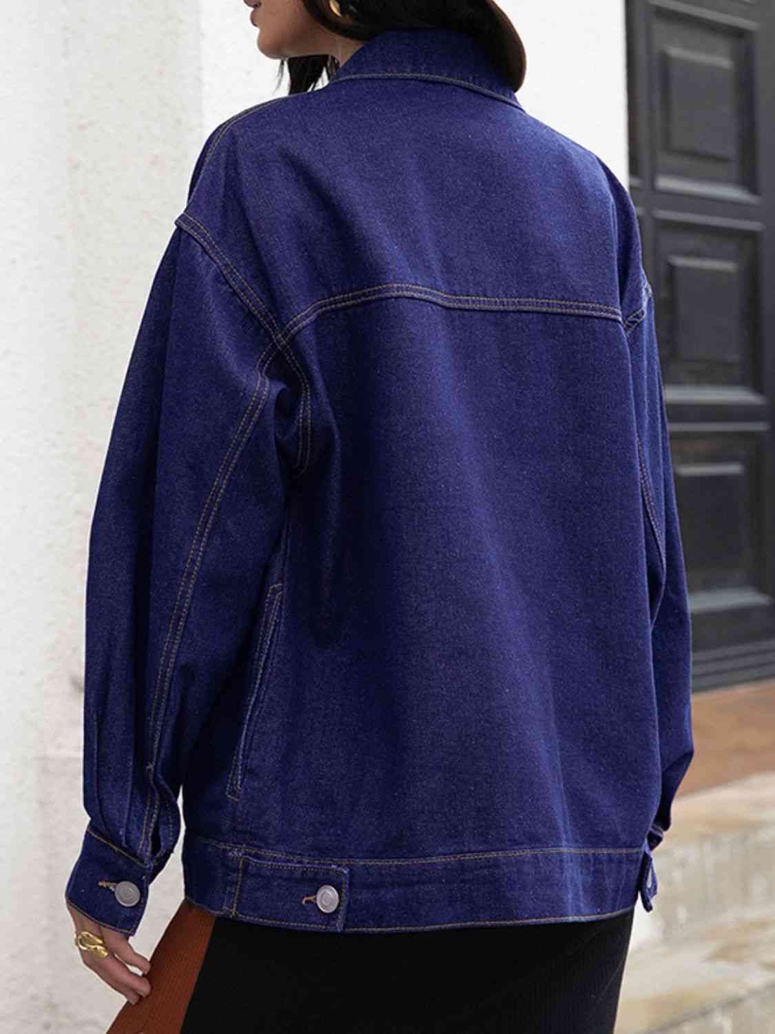 Buttoned Denim Jacket Bazaarbey