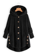 Button Up Long Sleeve Hooded Jacket Trendsi