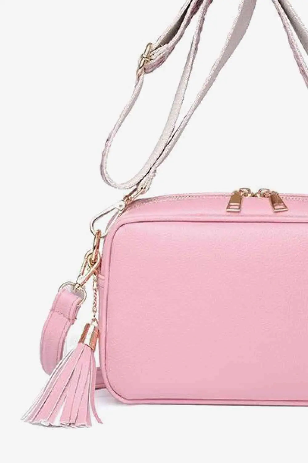 PU Leather Tassel Crossbody Bag Trendsi