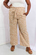 Heimish Right Angle Full Size Geometric Printed Pants in Tan Bazaarbey