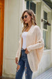 Mixed Knit  Dolman Sleeve Cardigan Trendsi