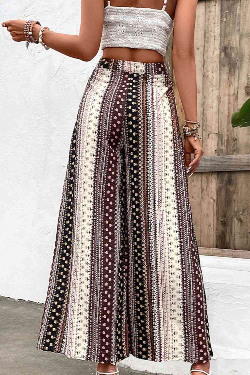 Floral High Waist Wide Leg Pants Bazaarbey