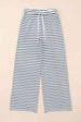 Striped Drawstring Waist Wide Leg Pants Bazaarbey