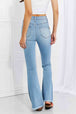 Vibrant MIU  Jess Button Flare Jeans Trendsi