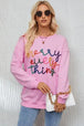 Letter Graphic Dropped Shoulder Sweatshirt Bazaarbey