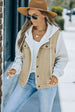 Two-Tone Spliced Denim Sherpa Hooded Jacket Bazaarbey