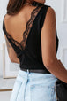 Lace Detail V-Neck Tank Bazaarbey