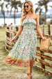 Bohemian Strapless Slit Midi Dress -BazaarBey - www.shopbazaarbey.com