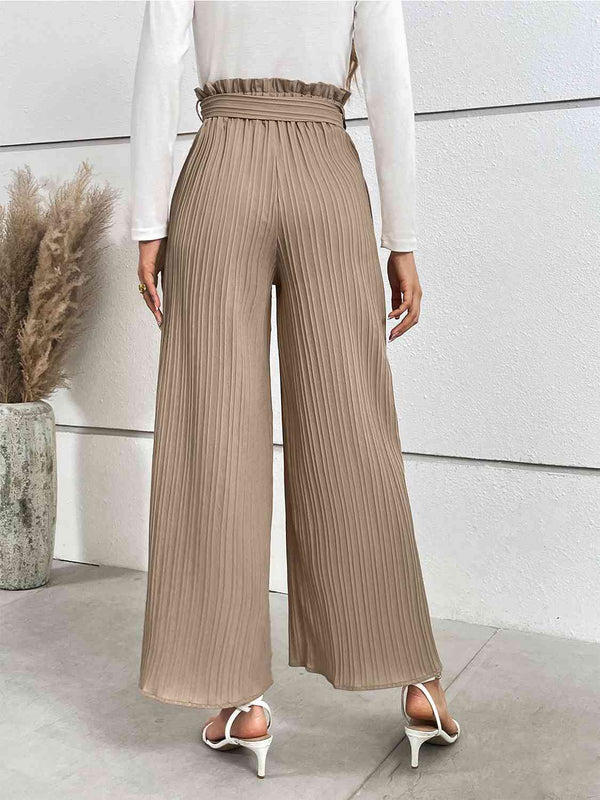 Tied Wide Leg Long Pants Bazaarbey