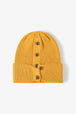 Button Detail Rib-Knit Cuff Beanie Trendsi