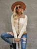 Collared Neck Long Sleeve Cardigan Trendsi