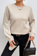 Texture Round Neck Long Sleeve Sweatshirt Bazaarbey