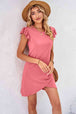 Flutter Sleeve Tulip Hem Dress -BazaarBey - www.shopbazaarbey.com