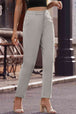 Ankle-Length Straight Leg Pants with Pockets Bazaarbey