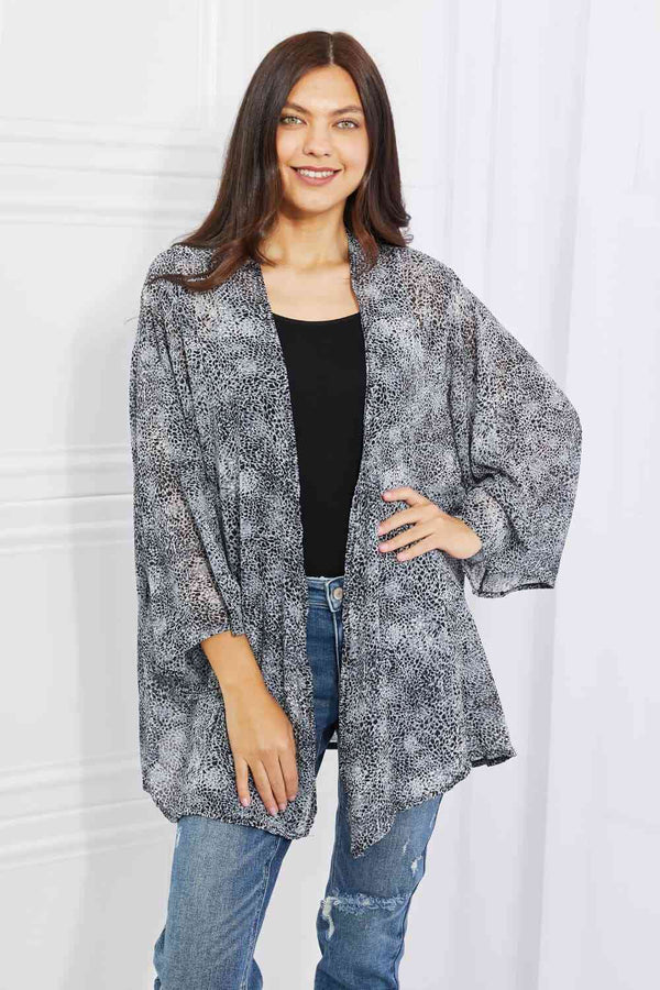 dy  Snake Print Chiffon Kimono Trendsi