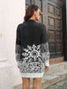 Snowflake Pattern Sweater Dress Bazaarbey