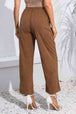 Buttoned  Straight Hem Long Pants Bazaarbey