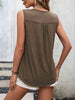 Lace Contrast Scoop Neck Tank Bazaarbey