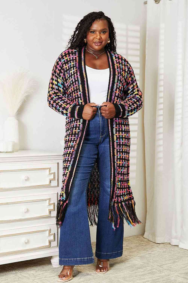   Multicolored   Hem Cardigan Trendsi