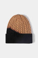 Contrast Tie-Dye Cable-Knit Cuffed Beanie Trendsi