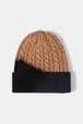 Contrast Tie-Dye Cable-Knit Cuffed Beanie Trendsi