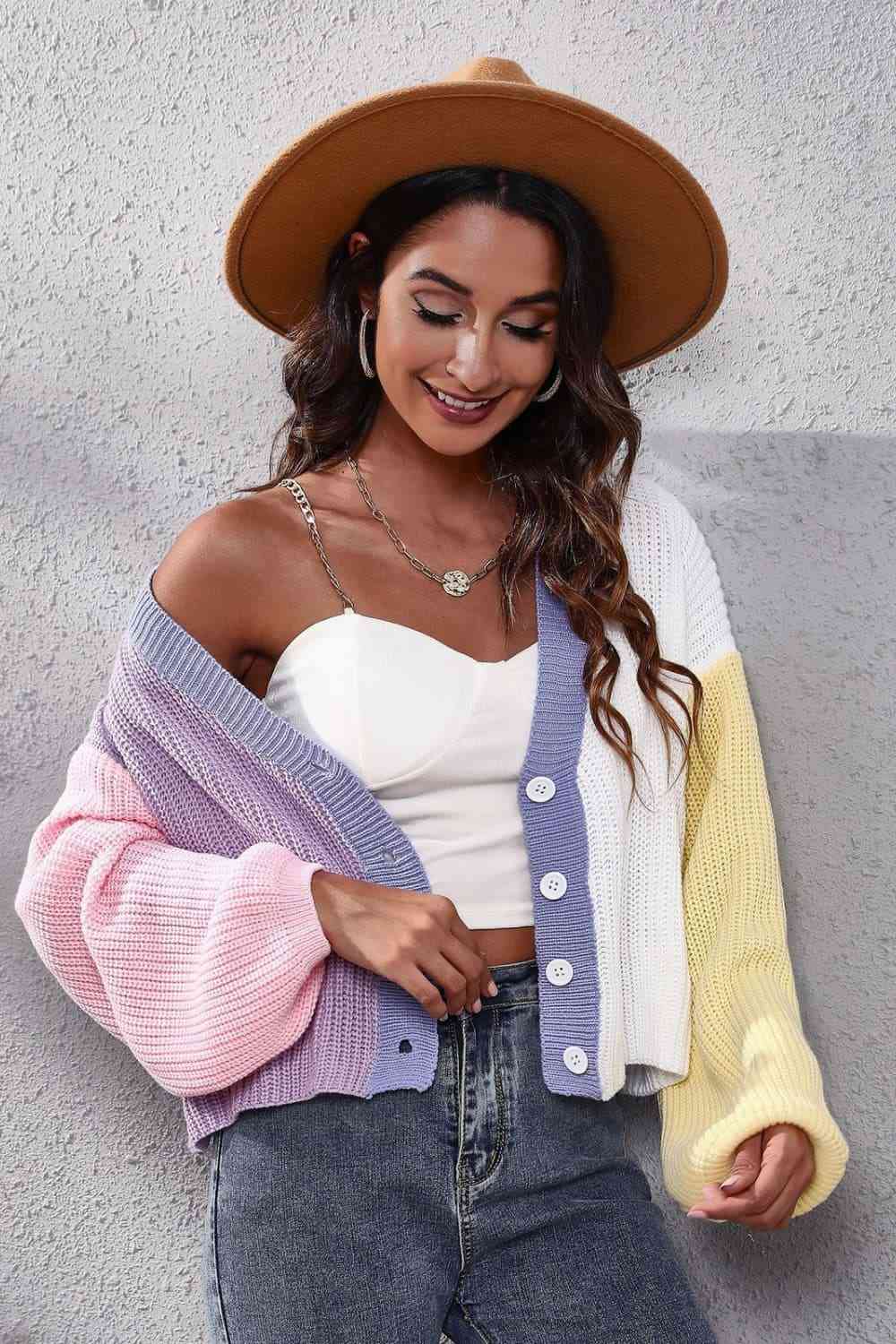  Ribbed Long Sleeve Cardigan Trendsi