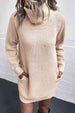 Turtleneck Sweater Dress with Pockets Bazaarbey