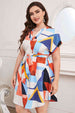 Plus Size Notched Neck Tie Waist Dress -BazaarBey - www.shopbazaarbey.com