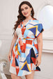 Plus Size Notched Neck Tie Waist Dress -BazaarBey - www.shopbazaarbey.com