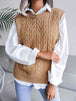 Round Neck  Capped Sleeve Sweater Vest Trendsi