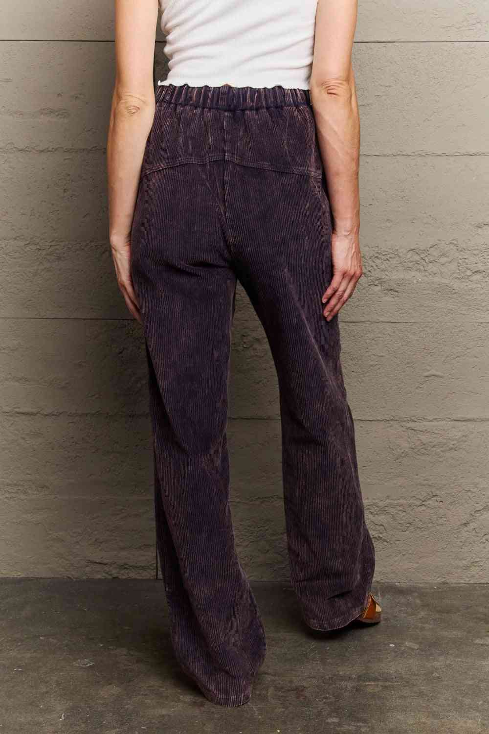 POL Leap Of Faith Corduroy Straight Fit Pants in Midnight Navy Bazaarbey