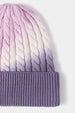 Contrast Tie-Dye Cable-Knit Cuffed Beanie Trendsi