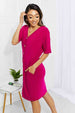  Sunday Brunch Button Down Knee-Length Dress in Magenta -BazaarBey - www.shopbazaarbey.com