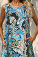 Printed Round Neck Sleeveless Dress with Pockets -BazaarBey - www.shopbazaarbey.com