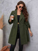  Lapel Collar Roll-Tab Sleeve Trench Coat Trendsi