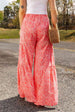 Floral Tiered Wide Leg Pants Bazaarbey