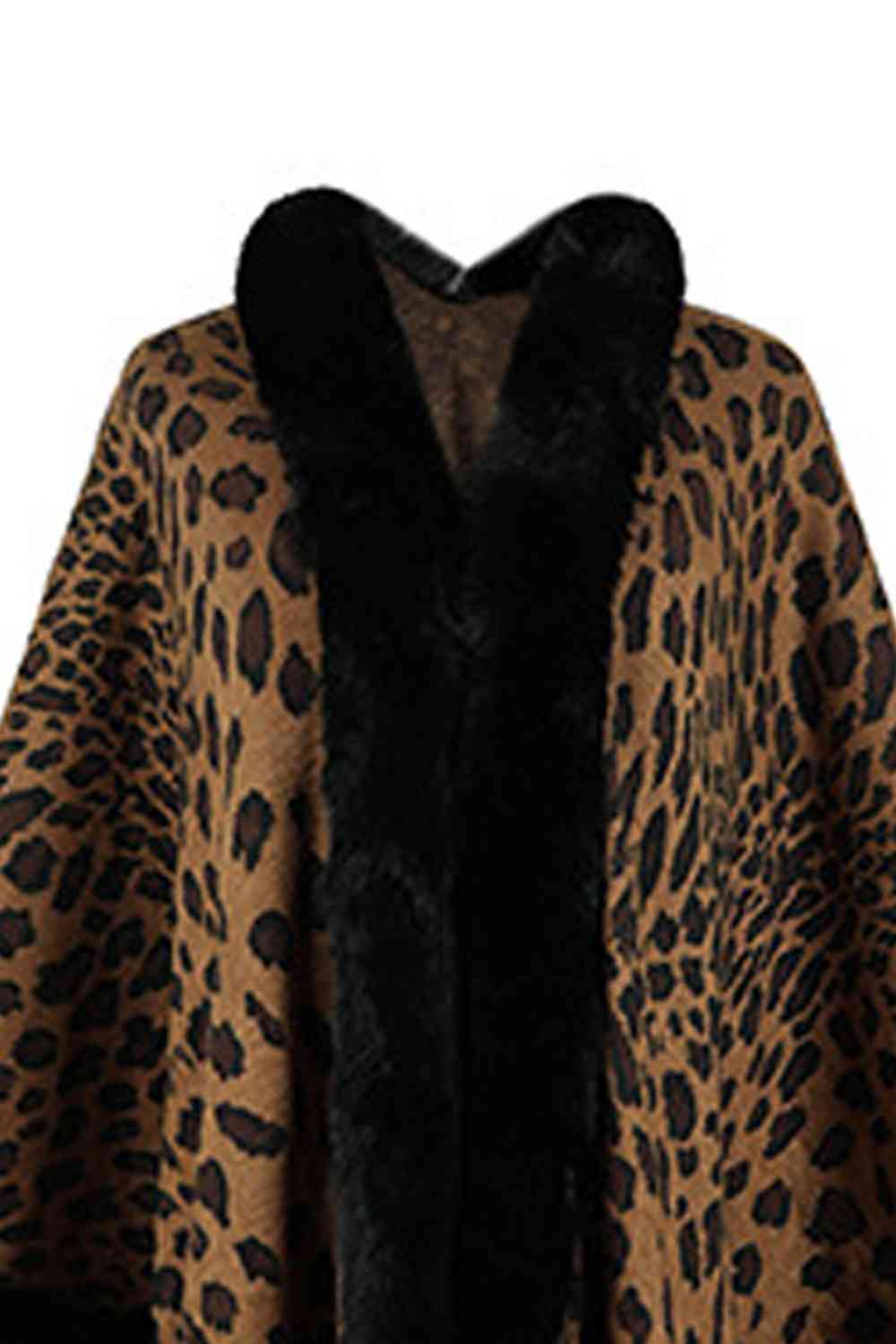 Leopard Open Front Poncho Bazaarbey