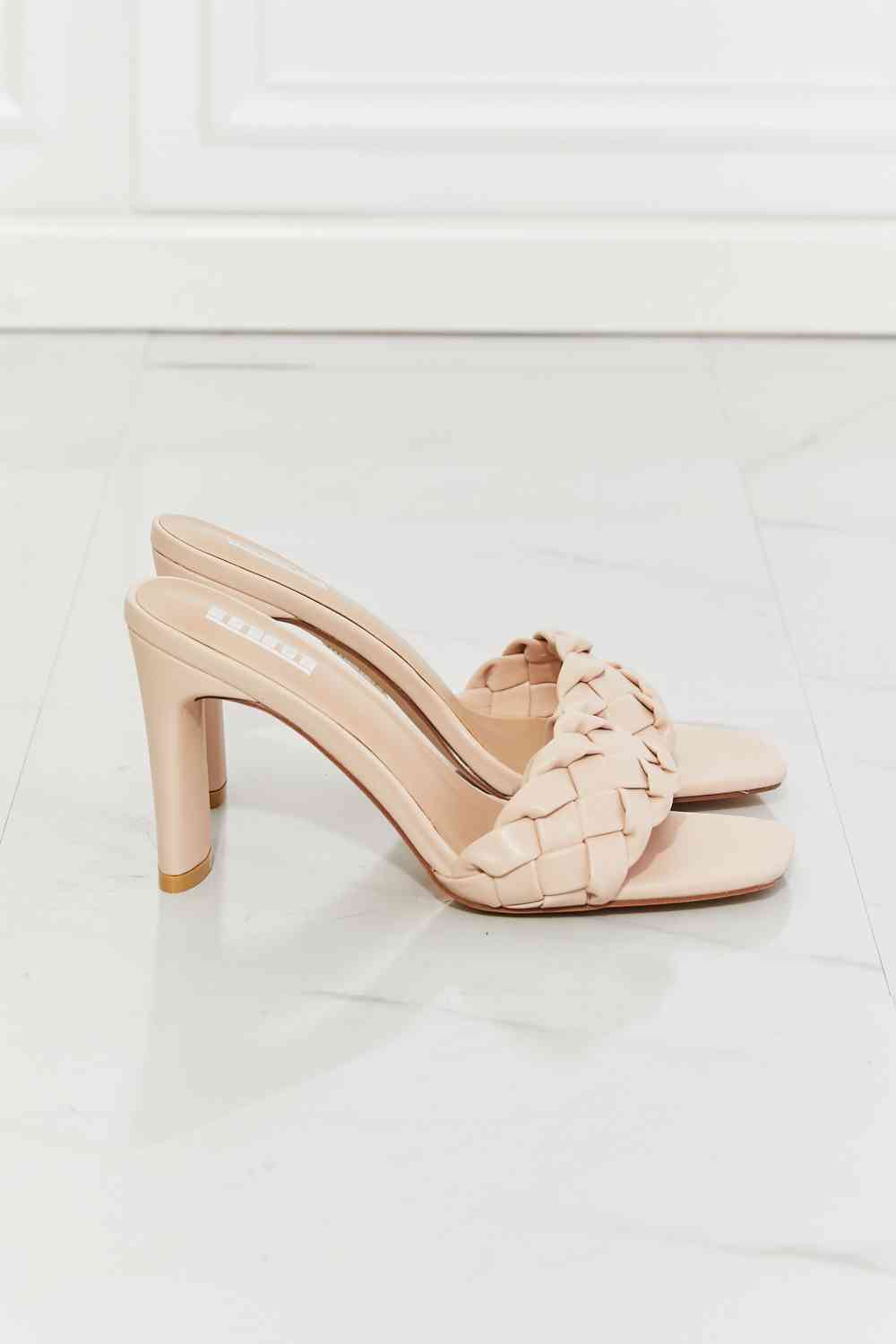 MMShoes Top of the World Braided Block Heel Sandals in Beige Trendsi