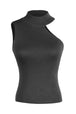 Asymmetrical Sleeveless Rib-Knit Top Trendsi