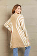 Woven Right Two-Tone  Fuzzy  Cardigan Trendsi