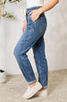   High Waist Drawstring Denim Jeans Trendsi